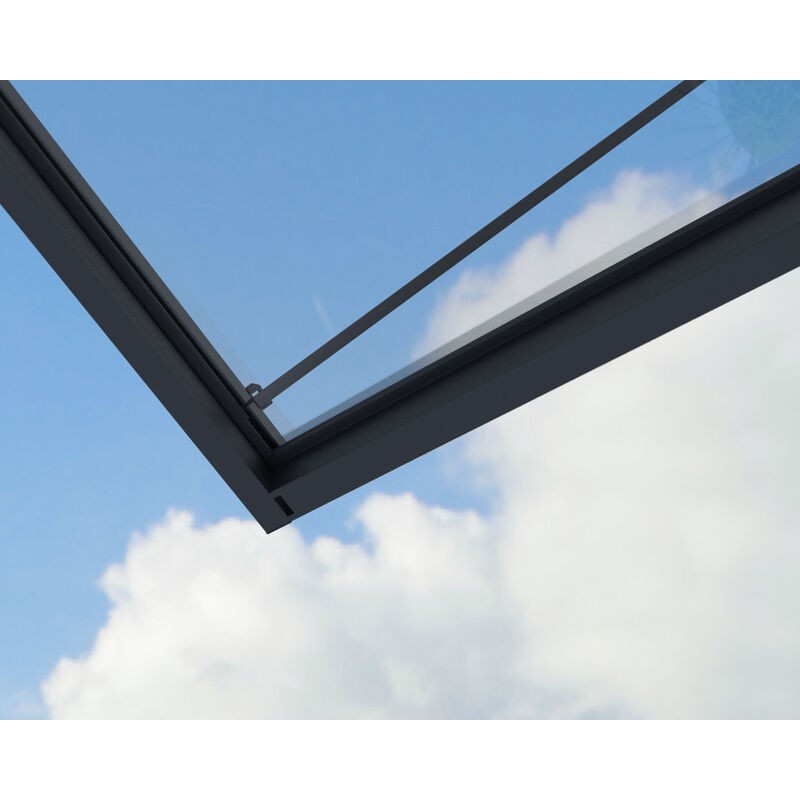 Canopia Sophia XL Pensilina Da Esterno 379X140X67 cm - Struttura Grigia Pannello Trasparente