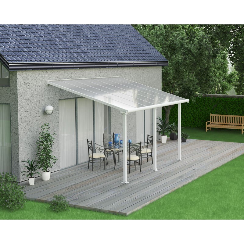 Canopia Olympia Lean-to Pergola in Aluminum 3X4.3 m White Canopia Olympia Lean-to Pergola in Aluminum 3X4.3 m White