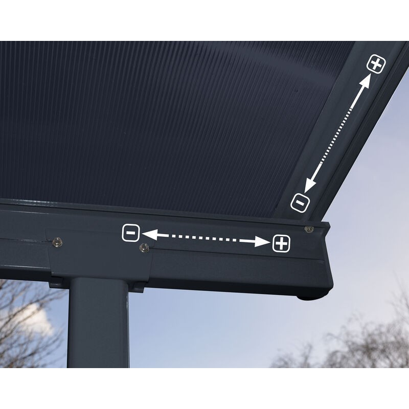 Canopia Capri Lean-to Pergola in Aluminum 3X3 m Grey Canopia Capri Lean-to Pergola in Aluminum 3X3 m Grey