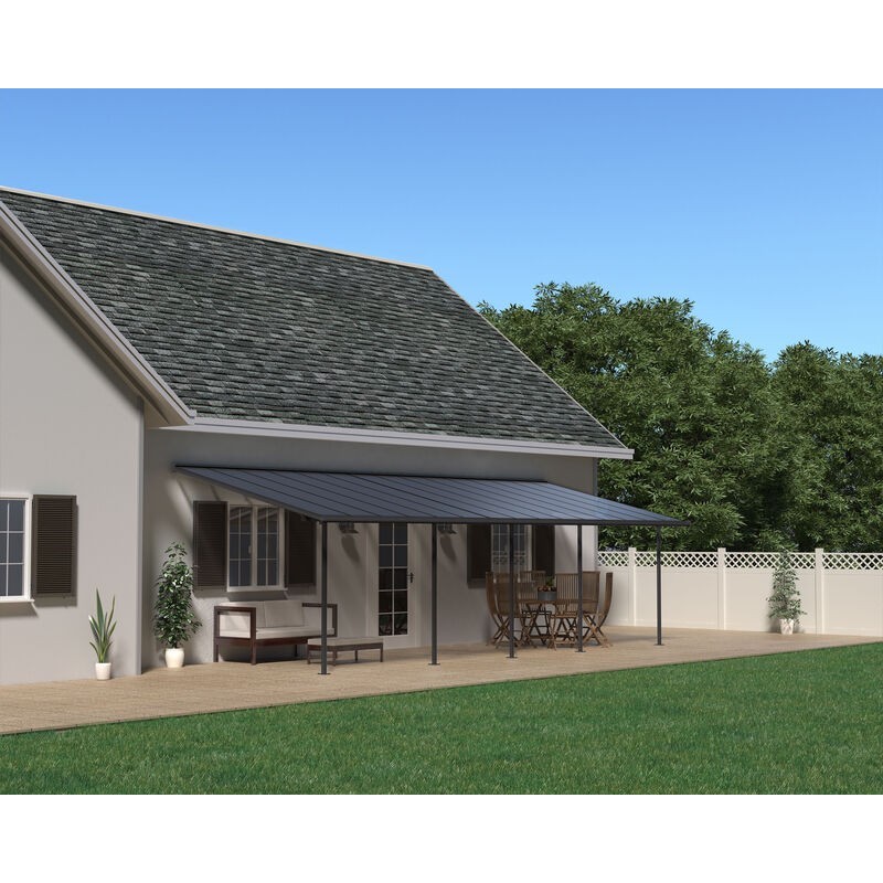 Canopia Capri Pergola Addossata in Alluminio 3X9.2 m Grigio