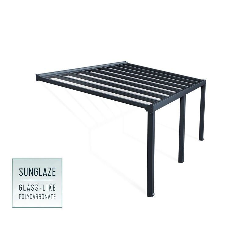 Canopia Stockholm Pergola Addossata in Alluminio di Premium 3.4X6 m Trasparente