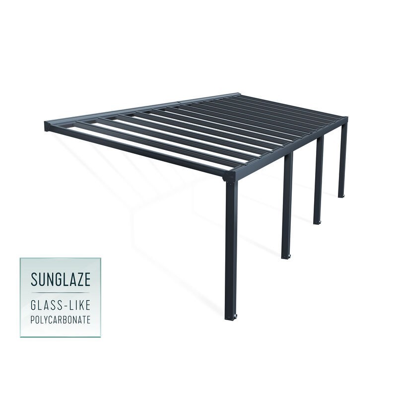 Canopia Stockholm Pergola Addossata in Alluminio di Premium 3.4X9.5 m Trasparente