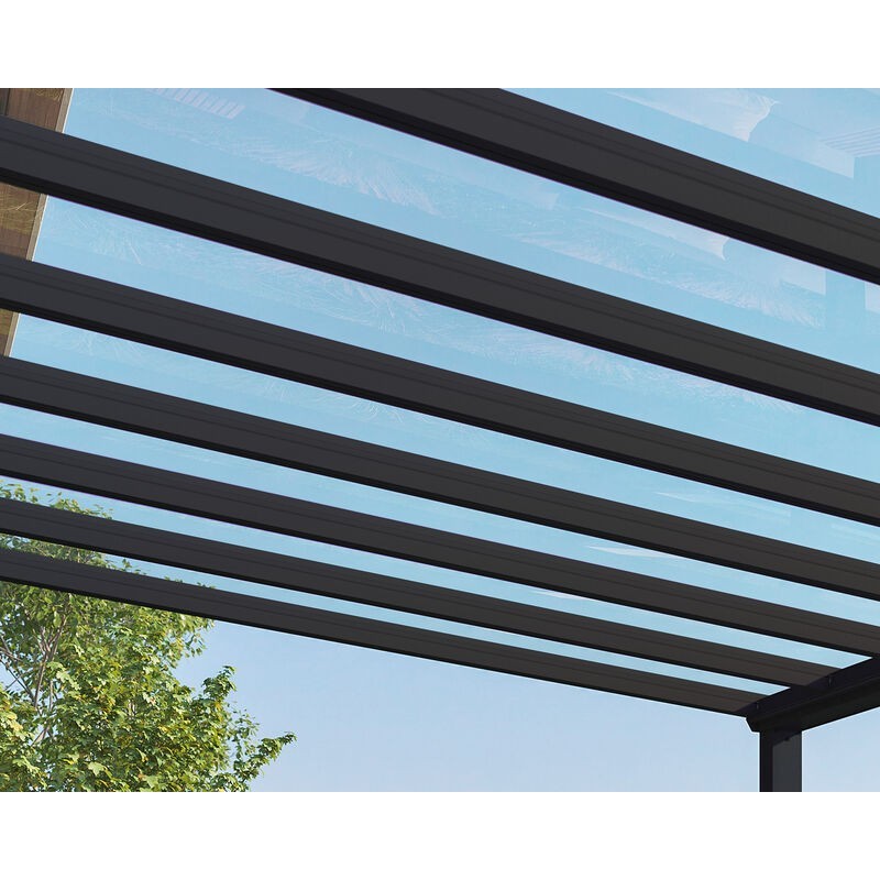 Canopia Stockholm Pergola Addossata in Alluminio di Premium 3.4X9.5 m Trasparente
