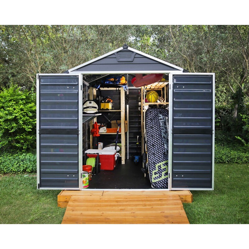 Canopia Skylight Garden Shed in Polycarbonate 229X185X217 cm Dark Gray Canopia Skylight Garden Shed in Polycarbonate 229X185X217 cm Dark Gray