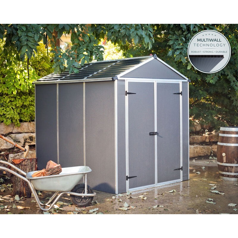 Canopia Rubicon Casetta Da Giardino in Policarbonato Ultra Resistente 229X185X217 cm Grigio Scuro