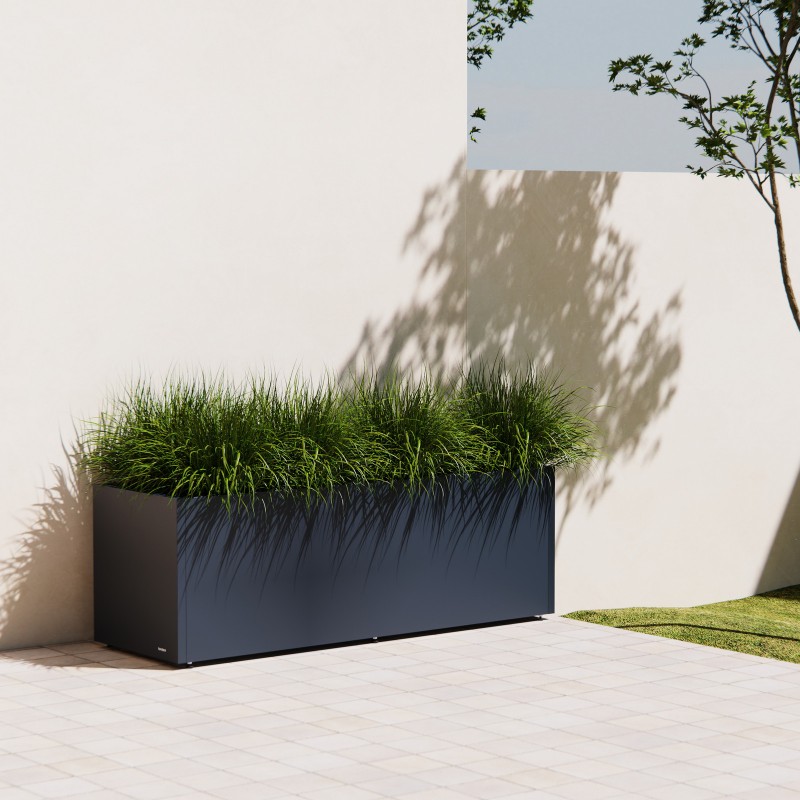 Herstera PLANTER 50 planter in Anthracite metal 150x50x50cm Herstera PLANTER 50 planter in Anthracite metal 150x50x50cm
