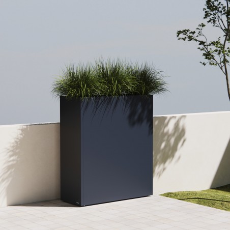 Tall Herstera Planter Divider 40 in Metal Anthracite 100x40x115 cm