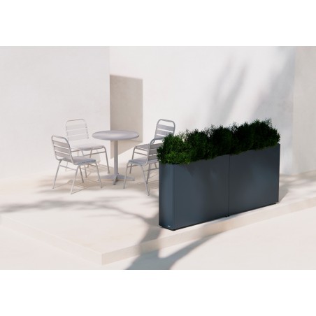 Tall Herstera Planter Divider 25 in Metal Anthracite 100x25x80 cm