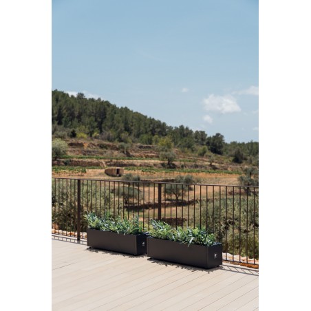Herstera Balcony Planter in Metal Anthracite 100x25x25 cm
