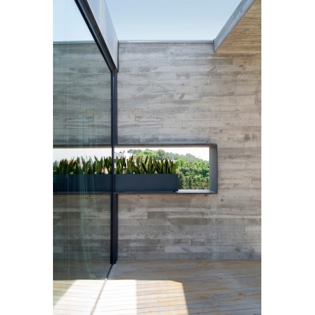 Herstera Balcony Planter in Metal Anthracite 80x25x25 cm