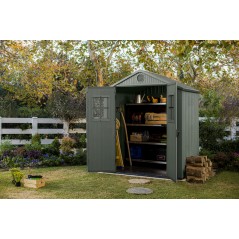 Keter Resin Garden Shed DARWIN 6x4 Green with Front Windows