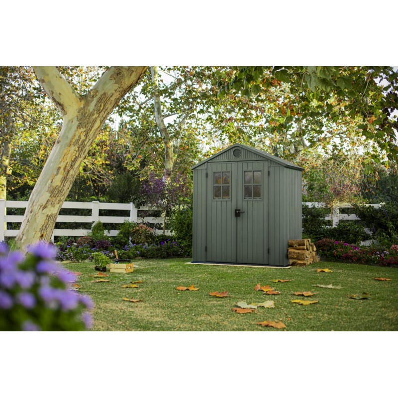 Keter Resin Garden Shed DARWIN 6x4 Green with Front Windows