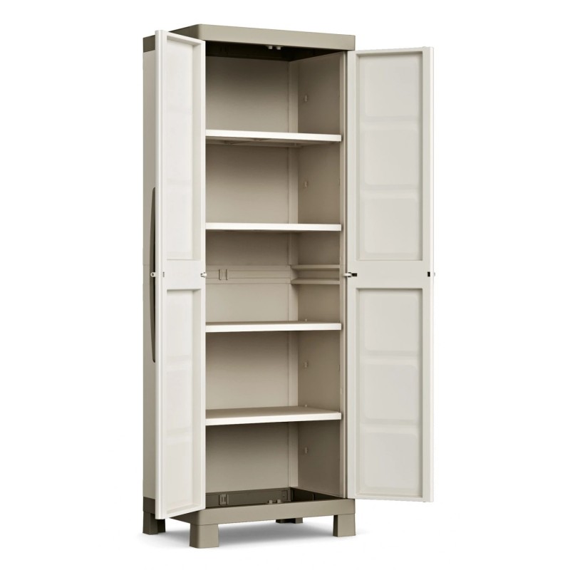 Keter Excellence Tall Outdoor Cabinet with 4 Adjustable Shelves - ISTA 6 - 65X45X182H Keter Excellence Tall Outdoor Cabinet with 4 Adjustable Shelves - ISTA 6 - 65X45X182H