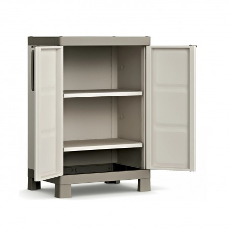 Keter Excellence Low Outdoor Cabinet with 2 Adjustable Shelves - ISTA 6 - 65X45X97H
