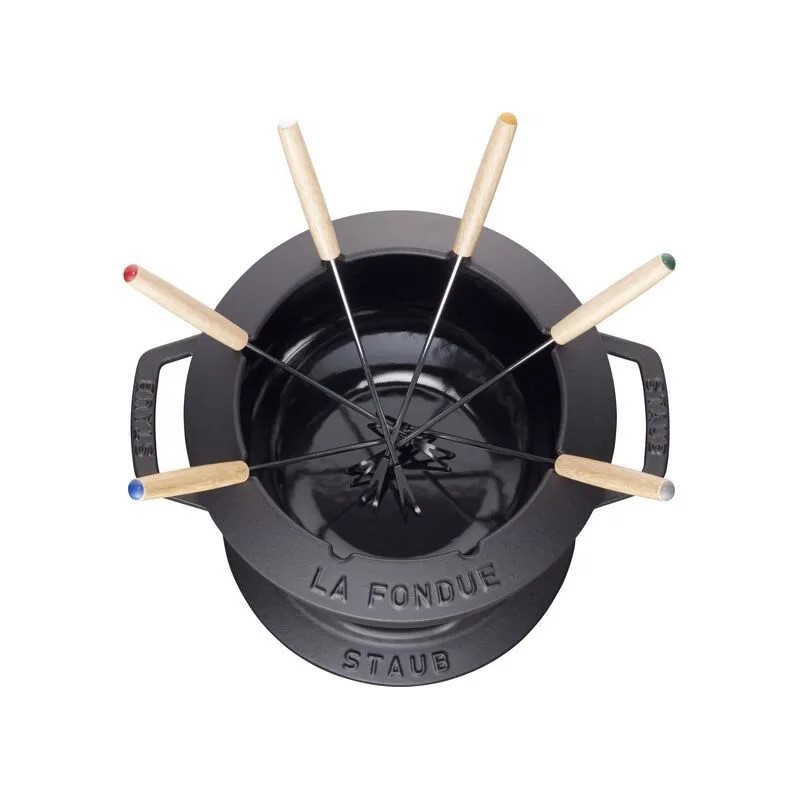 Gourmet Fondue Set 20 cm Black in Cast Iron Gourmet Fondue Set 20 cm Black in Cast Iron