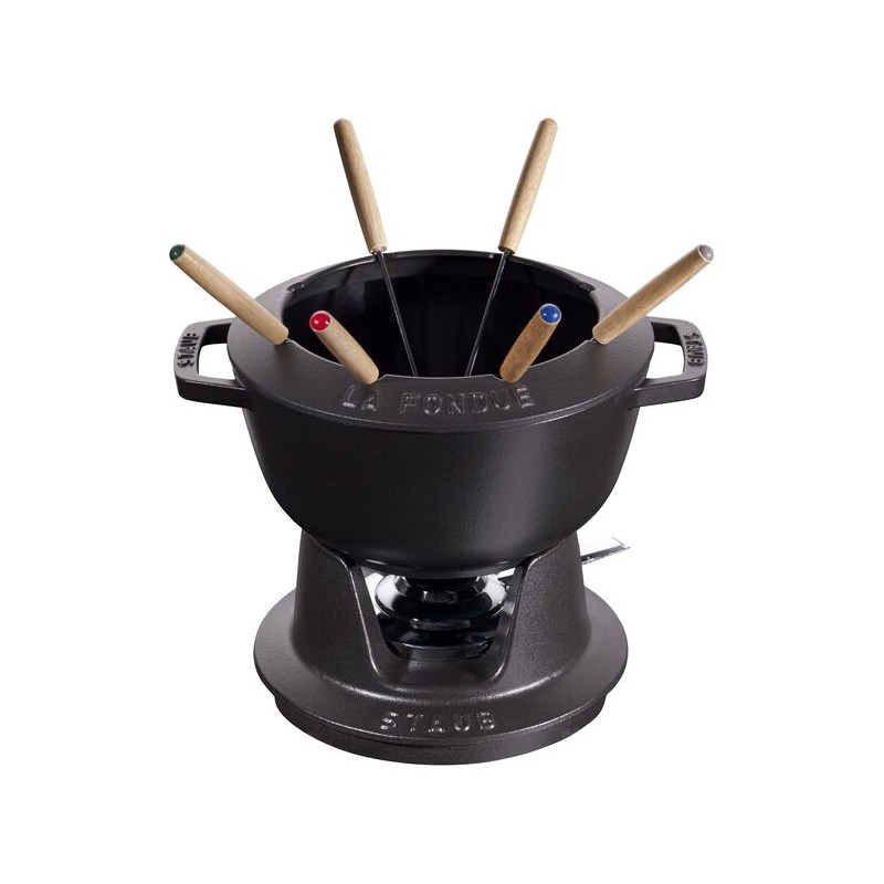 Gourmet Fondue Set 18 cm Black in Cast Iron Gourmet Fondue Set 18 cm Black in Cast Iron