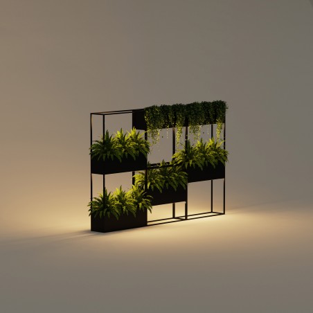 Herstera Planter HUB in Metal Black 80x25x78 cm