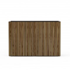 Fioriera Alta Herstera DECO PLANTER DIVIDER 40 in Metallo colore Nero e Legno 120x40x80 cm