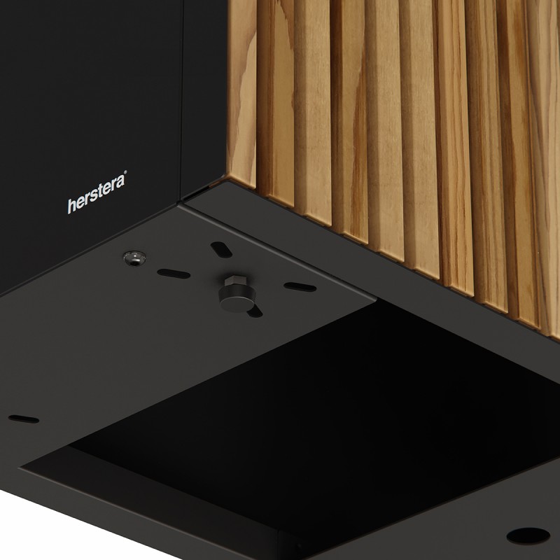 Fioriera Alta Herstera DECO PLANTER DIVIDER 40 in Metallo colore Nero e Legno 100x40x80 cm