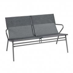Low padded bench VENCE LaFuma LFM5287 Obsidian/Titane