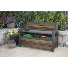 Keter Resin Storage Bench SIGNATURE DECO BENCH 60 Walnut