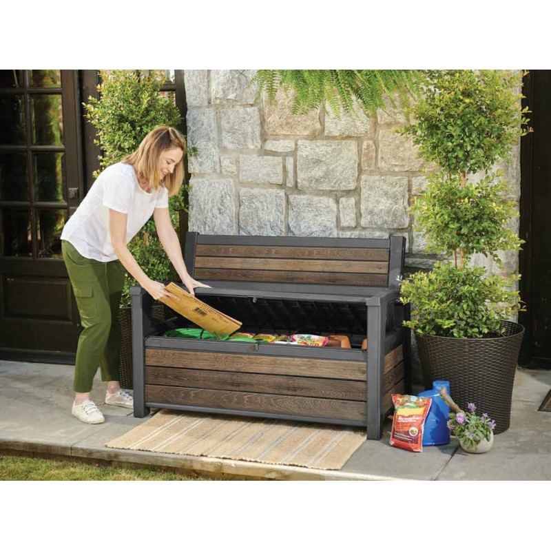 Keter Resin Storage Bench SIGNATURE DECO BENCH 60 Walnut