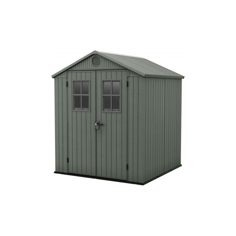 Keter DARWIN 6x6 Green Resin Garden Shed with Front Windows Keter DARWIN 6x6 Green Resin Garden Shed with Front Windows