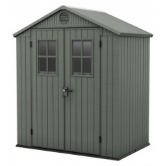 Keter Resin Garden Shed DARWIN 6x4 Green with Front Windows