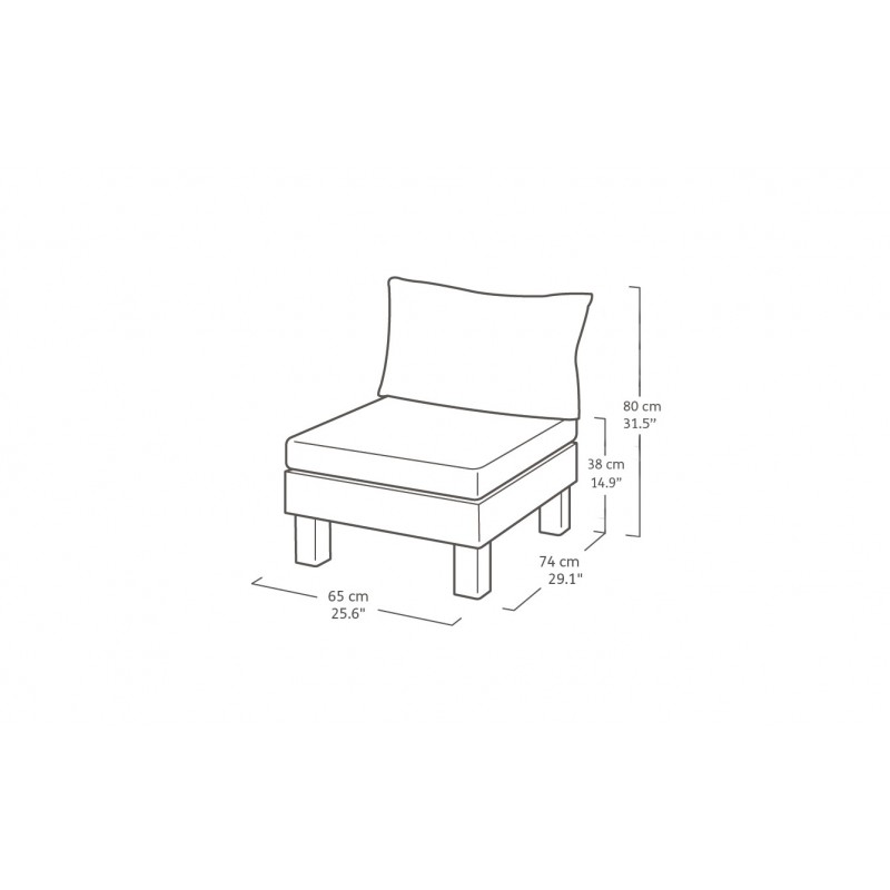 Keter Lounge ELEMENTS Seat Module with Backrest and Cushion Keter Lounge ELEMENTS Seat Module with Backrest and Cushion