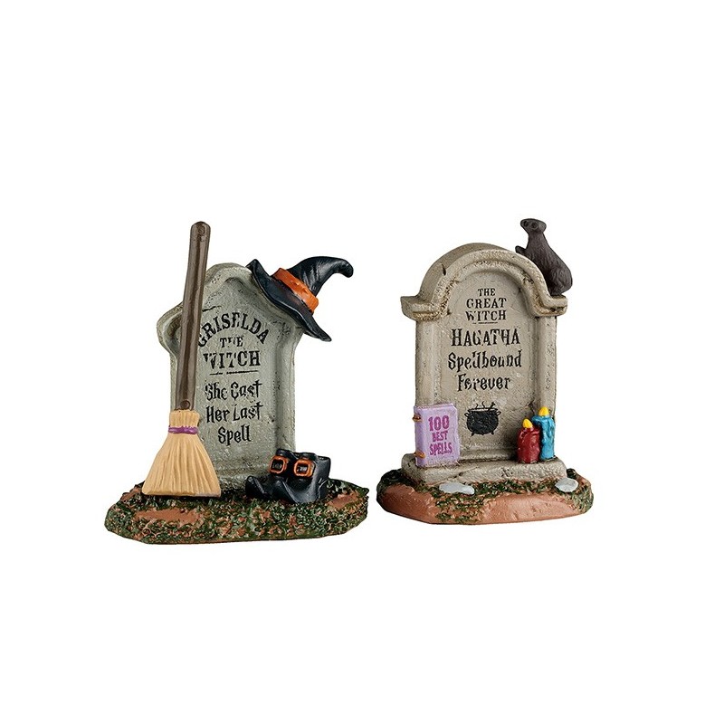 Witch Tombstones Set Of 2 Cod. 54445 Witch Tombstones Set Of 2 Cod. 54445