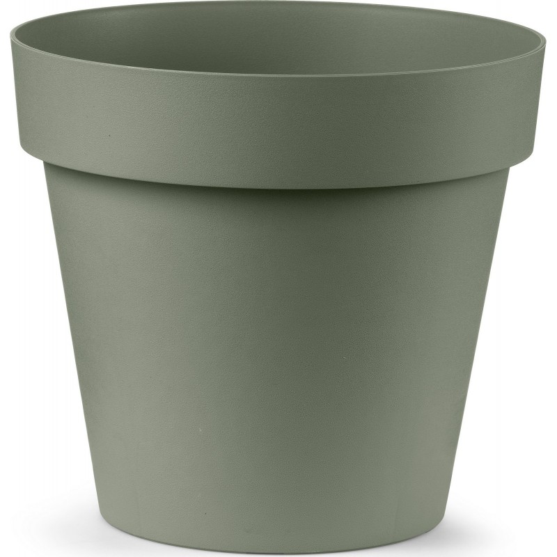 Vaso Rotondo Prosperplast Coubi Round P Crema 12x12x11 Cm Con Sottovaso, Plastica Resistente