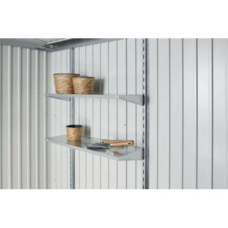 Set di Scaffali 2 Ripiani Standard per Casetta NEO e Copribidoni Alex Duo in Metallo Biohort