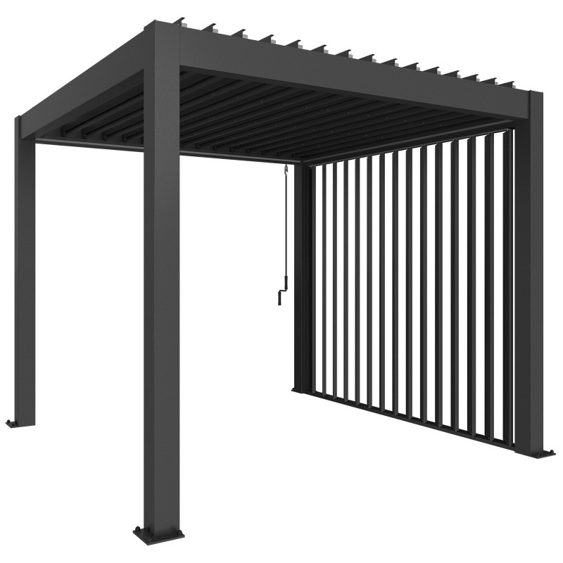 Parete Laterale a Lamelle per Pergola in Metallo Biohort