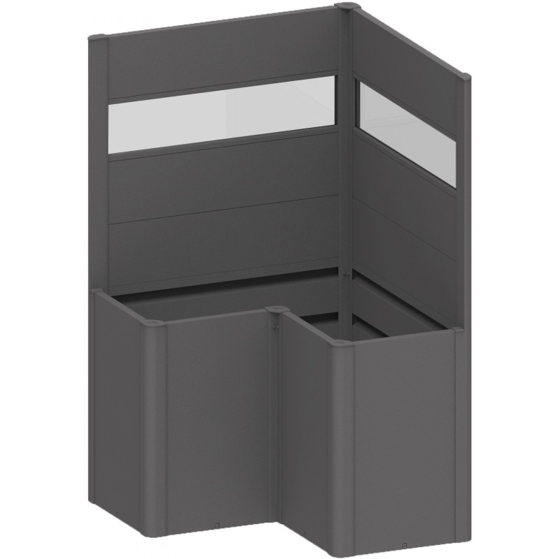 Frangivista con Elemento Vetro per Fioriera BELVEDERE L in Metallo Biohort Frangivista con Elemento Vetro per Fioriera BELVEDERE L in Metallo Biohort