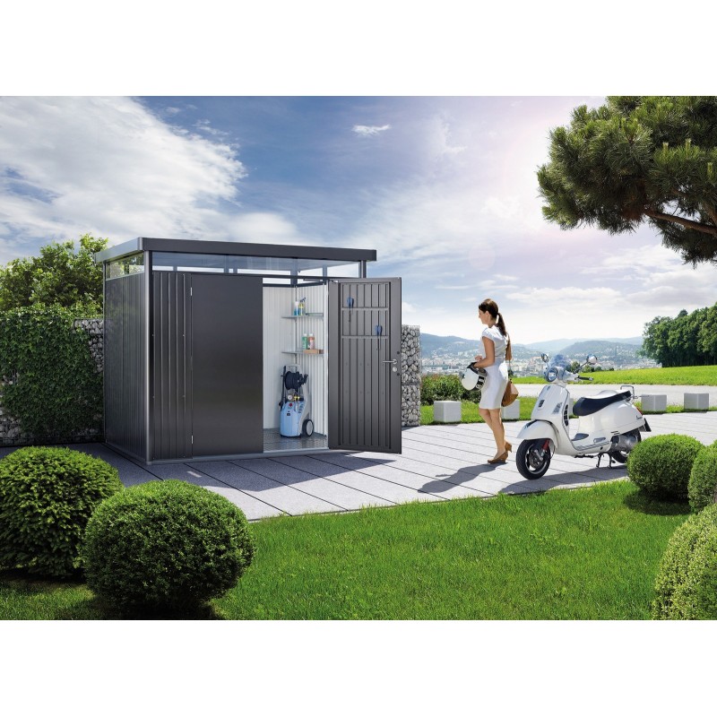 Casetta da Giardino in Metallo HIGHLINE 6 con Porta a Due Battenti Biohort