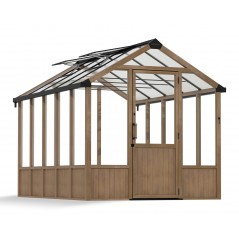 Canopia NATURA Double Layer Polycarbonate Garden Greenhouse 360X237.5X261 cm - Cedar Wood