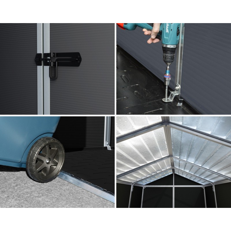 Canopia Rubicon Casetta Da Giardino in Policarbonato Ultra Resistente 303X185X217 cm Grigio Scuro