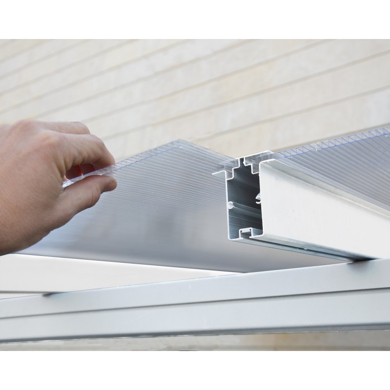 Canopia Sierra Pergola Addossata in Alluminio 2.3X6.7 m Bianco