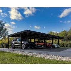 Canopia OSLO Carport in Alluminio 6X12 m Nero