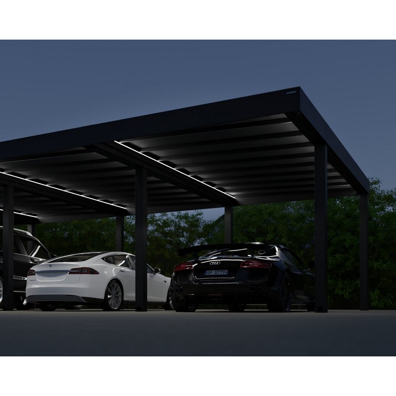 Canopia OSLO Carport in Alluminio 6X12 m Nero
