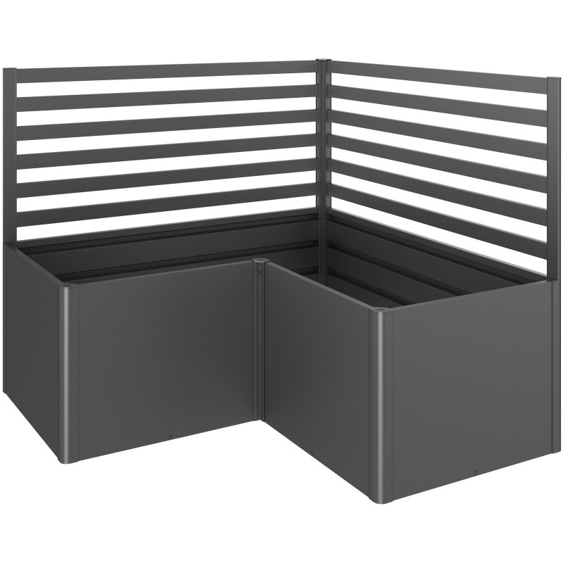 Biohort L-Shaped Raised Bed Metal Climbing Plant Privacy Screen