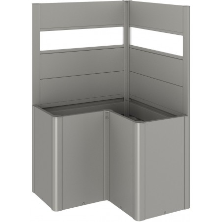 Frangivista con Elemento Vetro per Aiuola Rialzata a L in Metallo Biohort