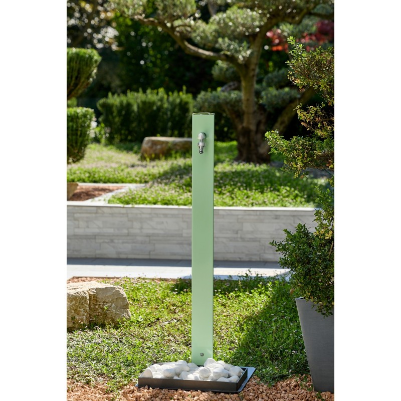Aquapoint Triangle Ground Garden Column Fountain Sage Green Aquapoint Triangle Ground Garden Column Fountain Sage Green