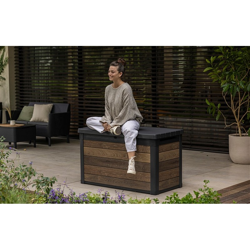 Keter Resin Storage Box SIGNATURE DECO BOX 100 Walnut