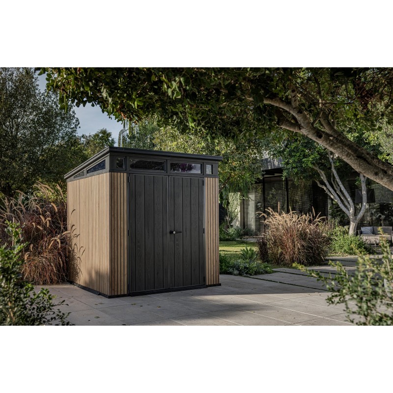 Keter Resin Garden Shed SIGNATURE PENT 7X7 Slatted Keter Resin Garden Shed SIGNATURE PENT 7X7 Slatted