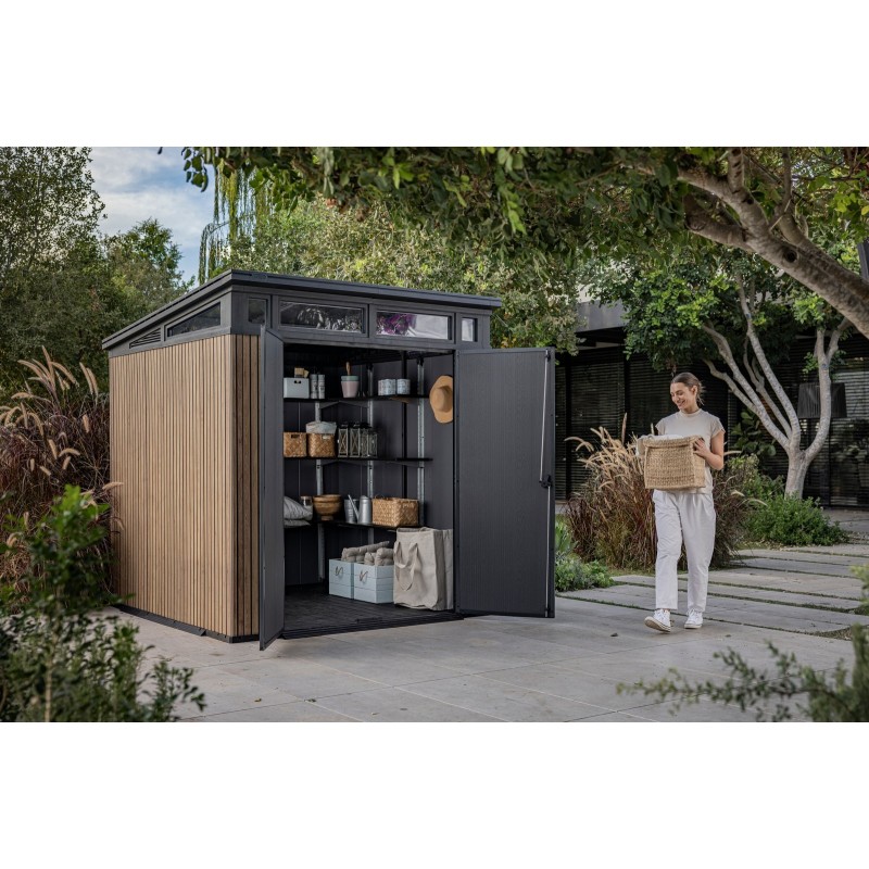 Keter Resin Garden Shed SIGNATURE PENT 7X7 Slatted Keter Resin Garden Shed SIGNATURE PENT 7X7 Slatted