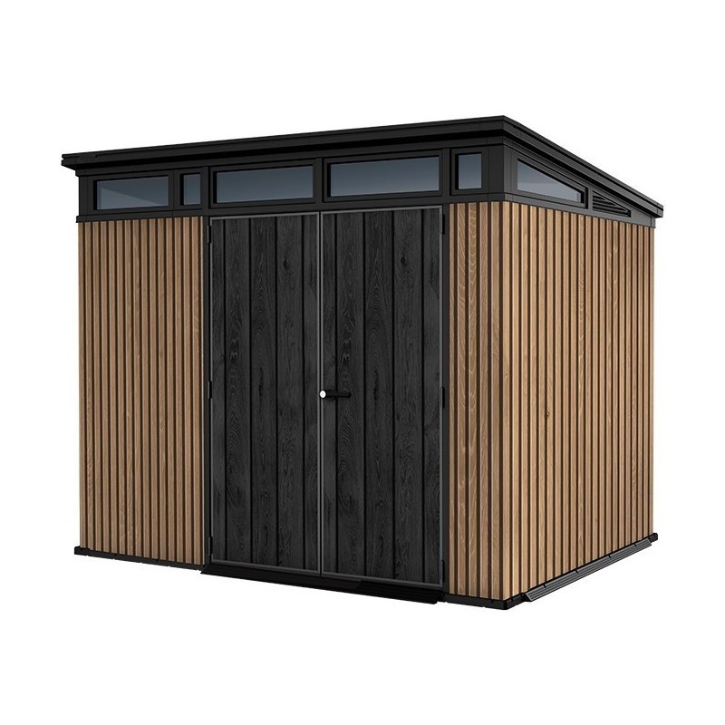 Keter Resin Garden Shed SIGNATURE PENT 9X7 Slatted Keter Resin Garden Shed SIGNATURE PENT 9X7 Slatted