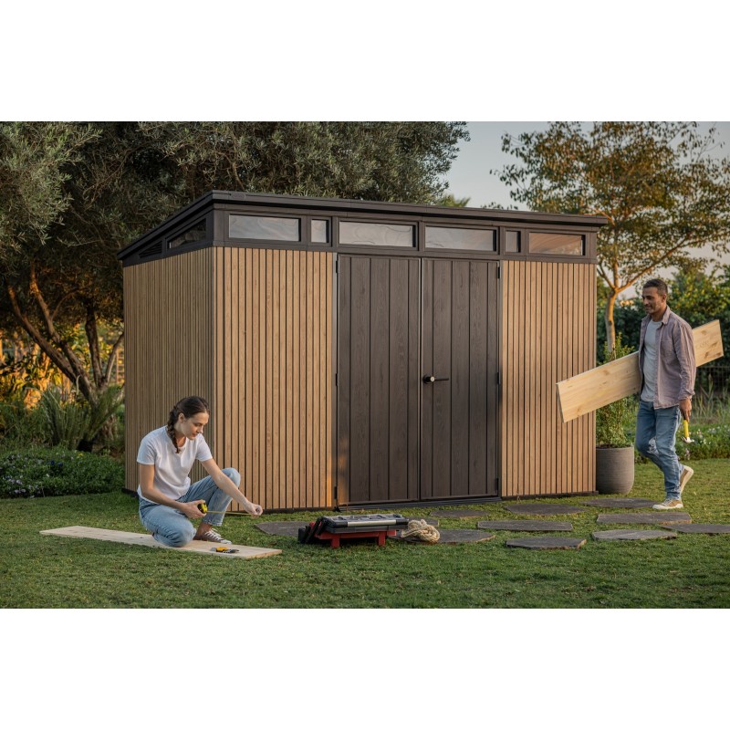 Keter Resin Garden Shed SIGNATURE PENT 11X7 Slatted