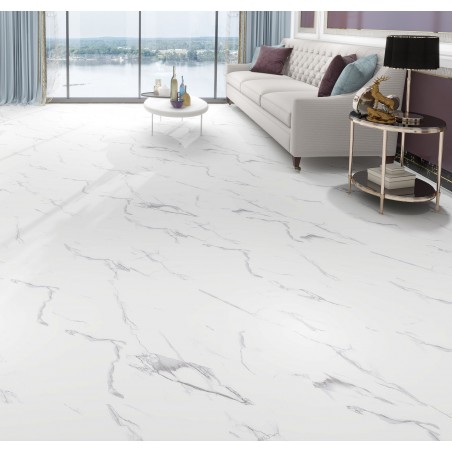 Pavimento In Spc Effetto Pietra - Marmo Venato Bianco Unionwood