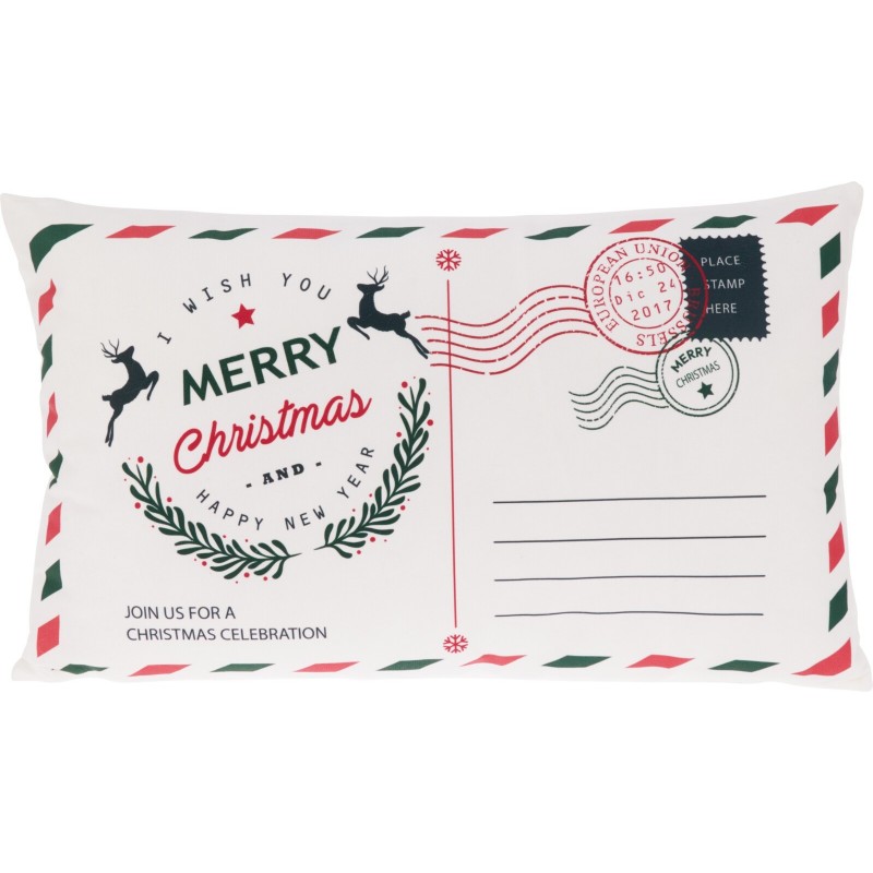 Christmas Postcard Decorative Cushion 50x30 cm. Single Piece Christmas Postcard Decorative Cushion 50x30 cm. Single Piece